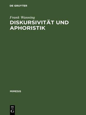 cover image of Diskursivität und Aphoristik